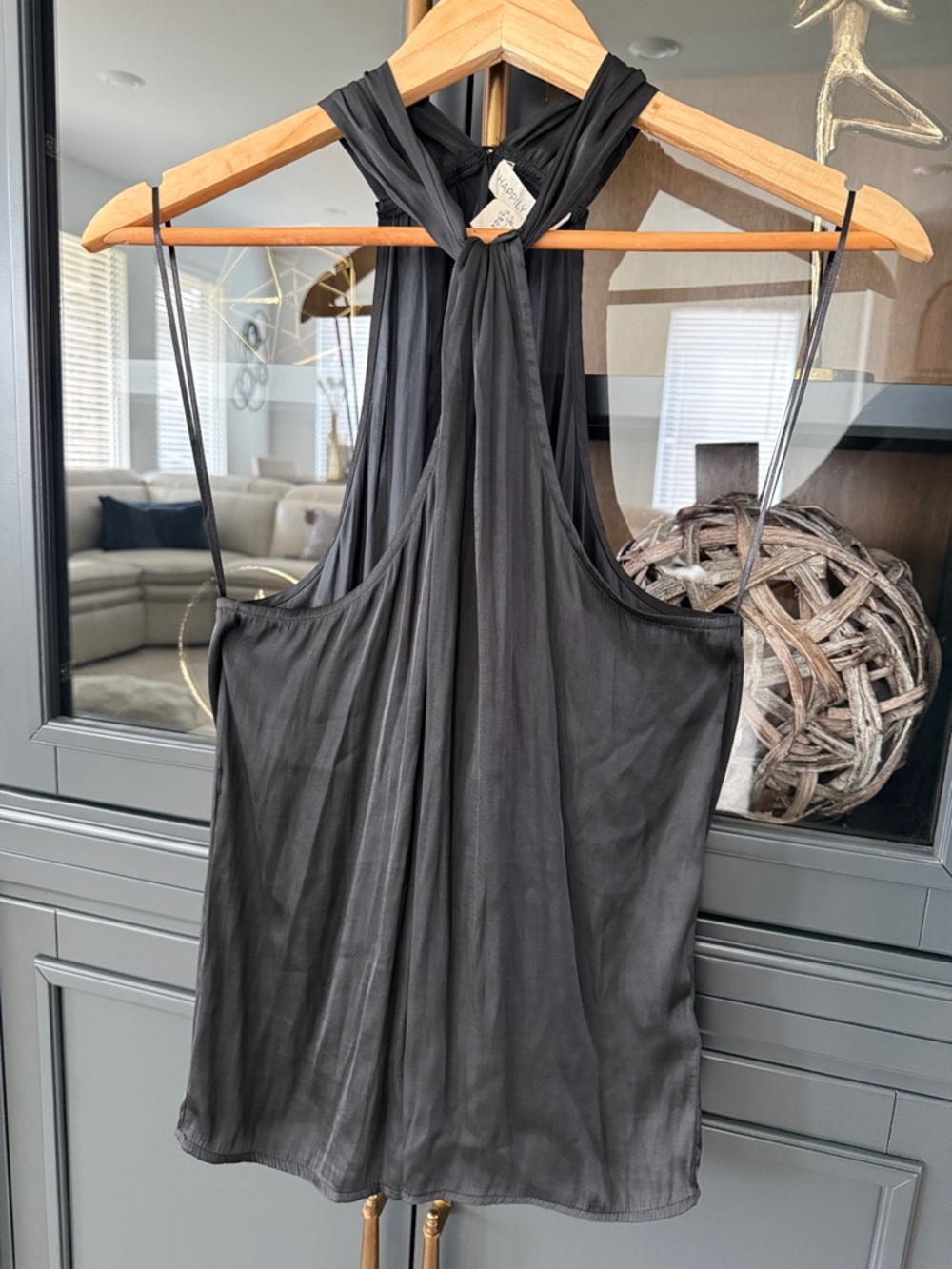 Happily Grey Women's Black Halter Tank Top